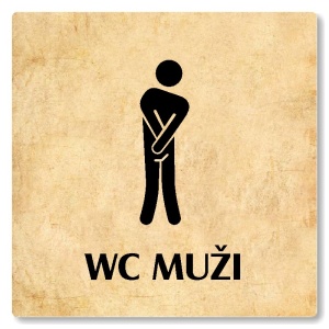 WC muži, 100x100mm, pergamen, Nevada
